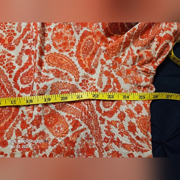 Denim & Company QVC Paisley Print Button Up Blouses 3X Long Sleeve Plus Size - Picture 12 of 15